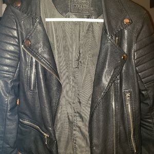Fake leather coat